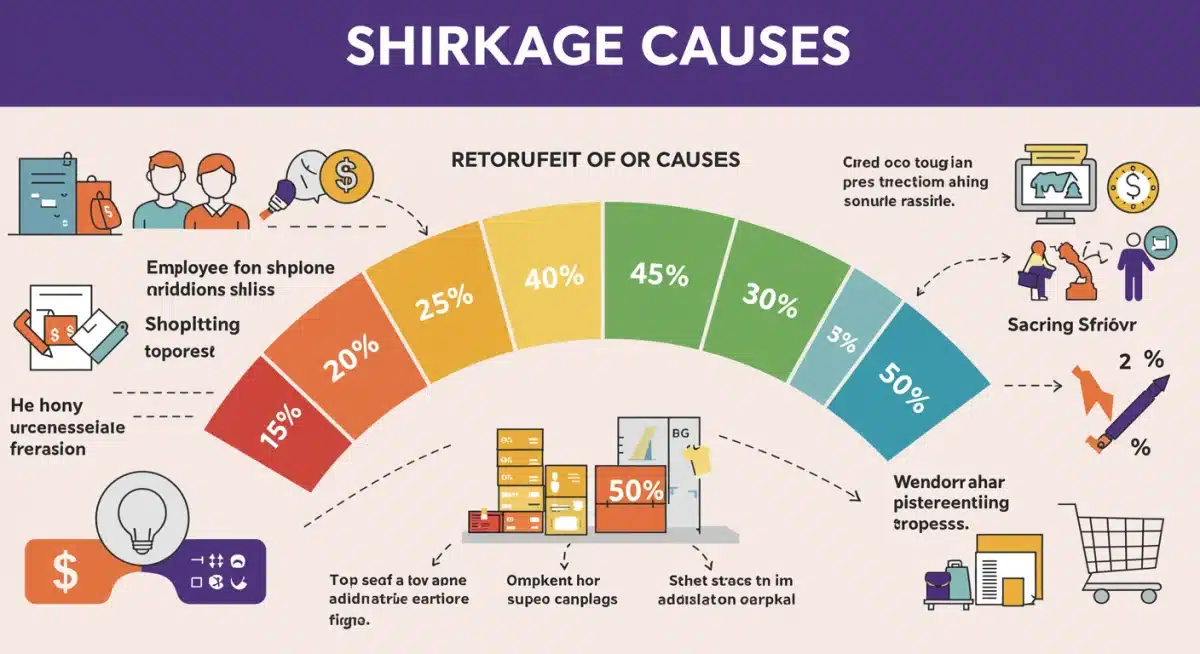 Infographic detailing the primary causes of retail shrinkage and their impact.