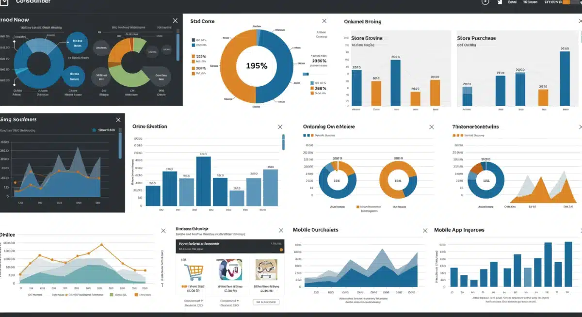 Customer journey analytics dashboard showing integrated data from multiple retail channels.