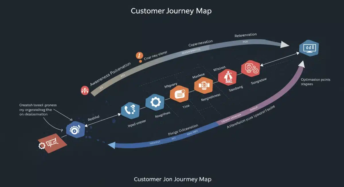 Customer journey map illustrating key stages of a sales funnel optimization