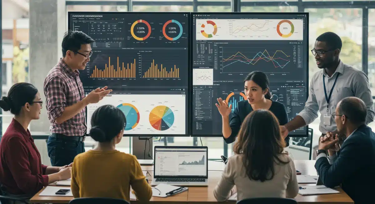 Retail team analyzing customer segmentation data for targeted marketing