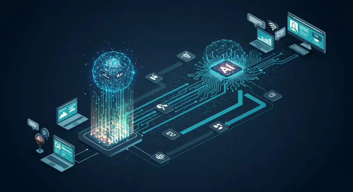 Data flow visualization: consumer data to personalized ad experiences.