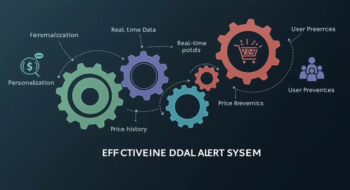 Infographic illustrating components of an effective deal alert system