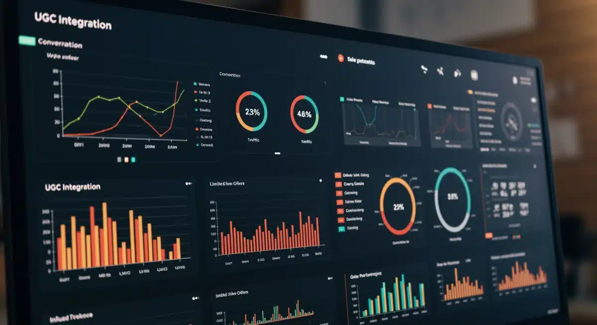 E-commerce dashboard showing successful summer campaign metrics with graphs and data points.