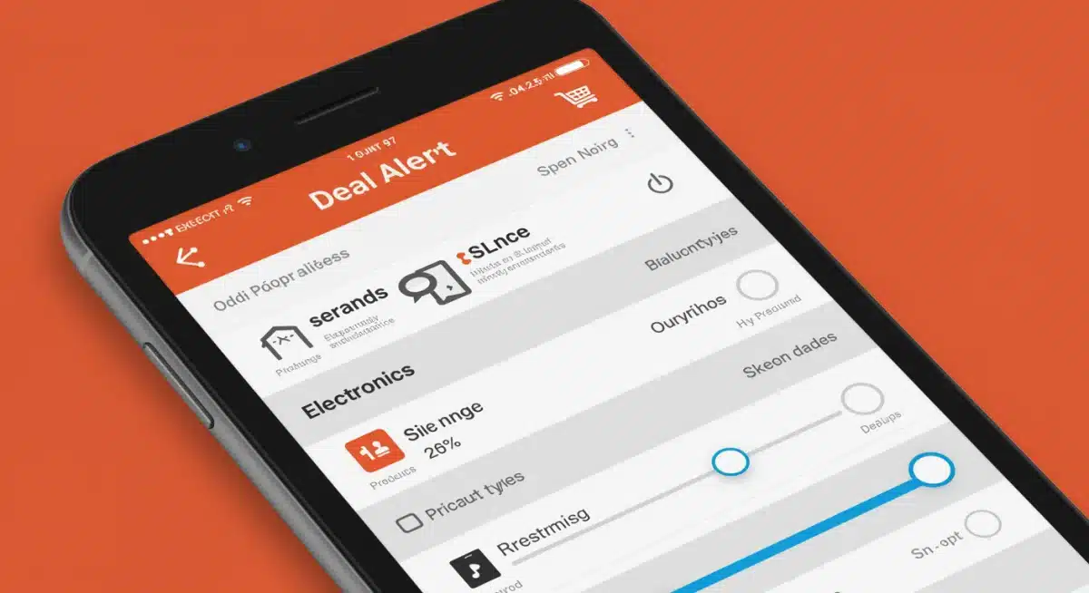 Smartphone app interface for setting up granular deal alerts by brand and price