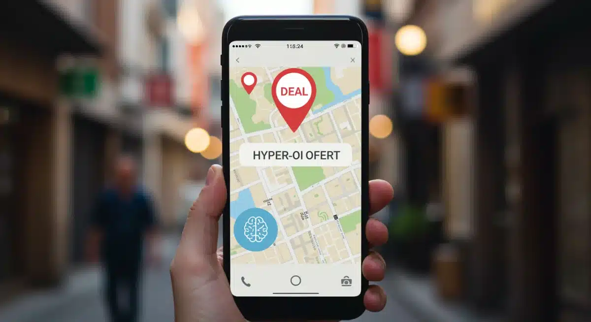 Smartphone showing hyper-local deal alert with AI filtering