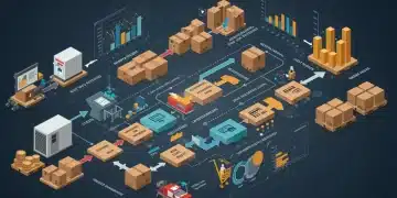 Visual representation of an optimized supply chain reducing return processing costs.