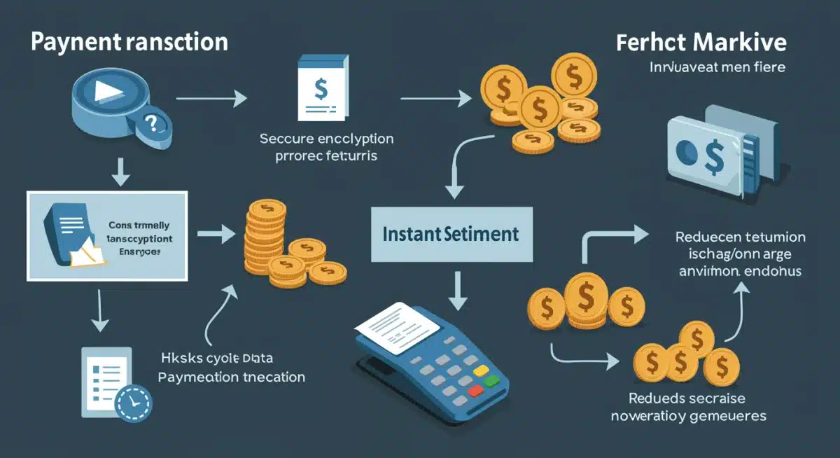 Infographic showing payment transaction flow and cost optimization points